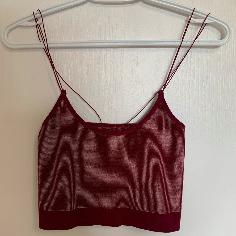 Urban Outfitters, cropped maroon tank top, medium